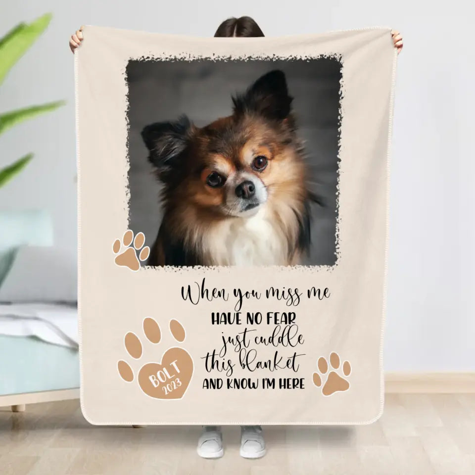 When you miss me - Personalized Blanket