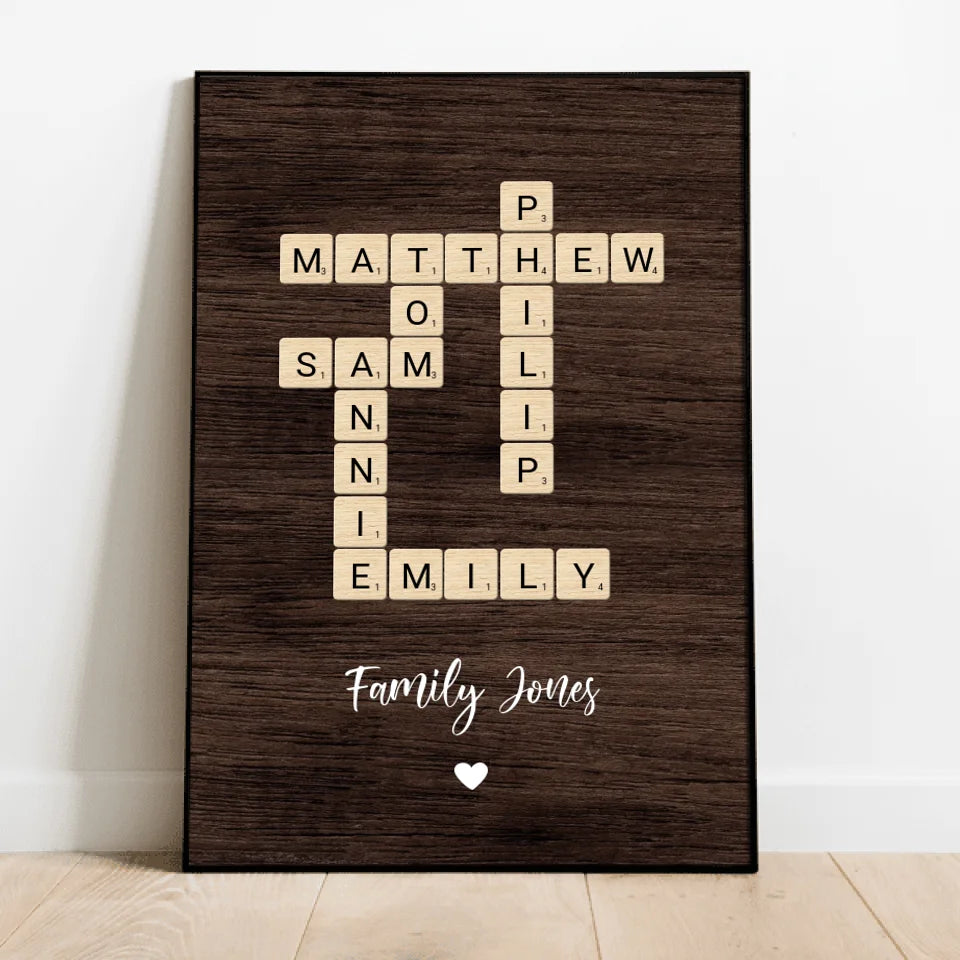 Family Crossword - Personalized Poster