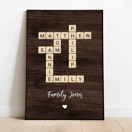 Family Crossword - Personalized Poster