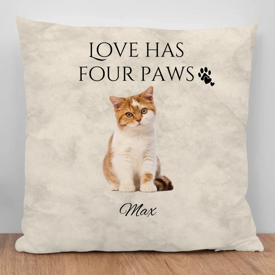 Love has four paws - Personalized Pillow