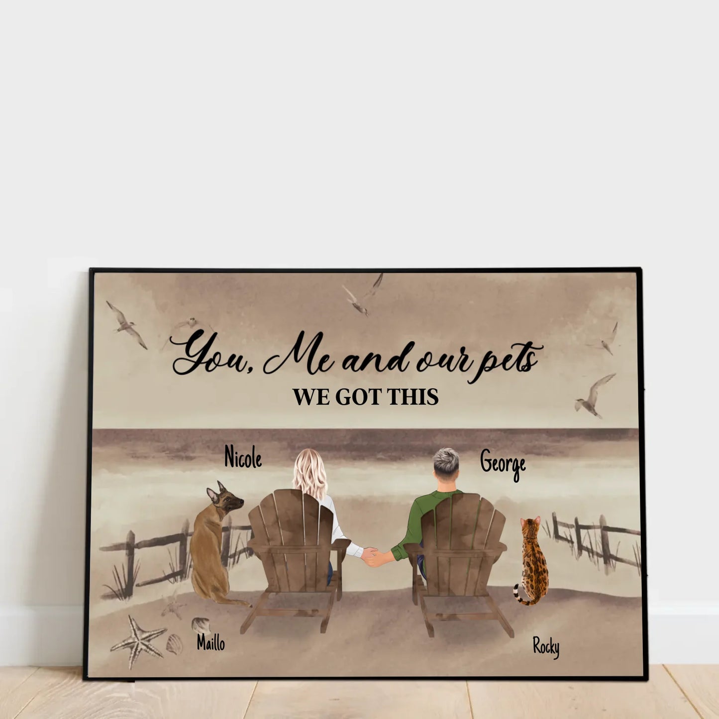 You, me and our pets - Personalized Poster