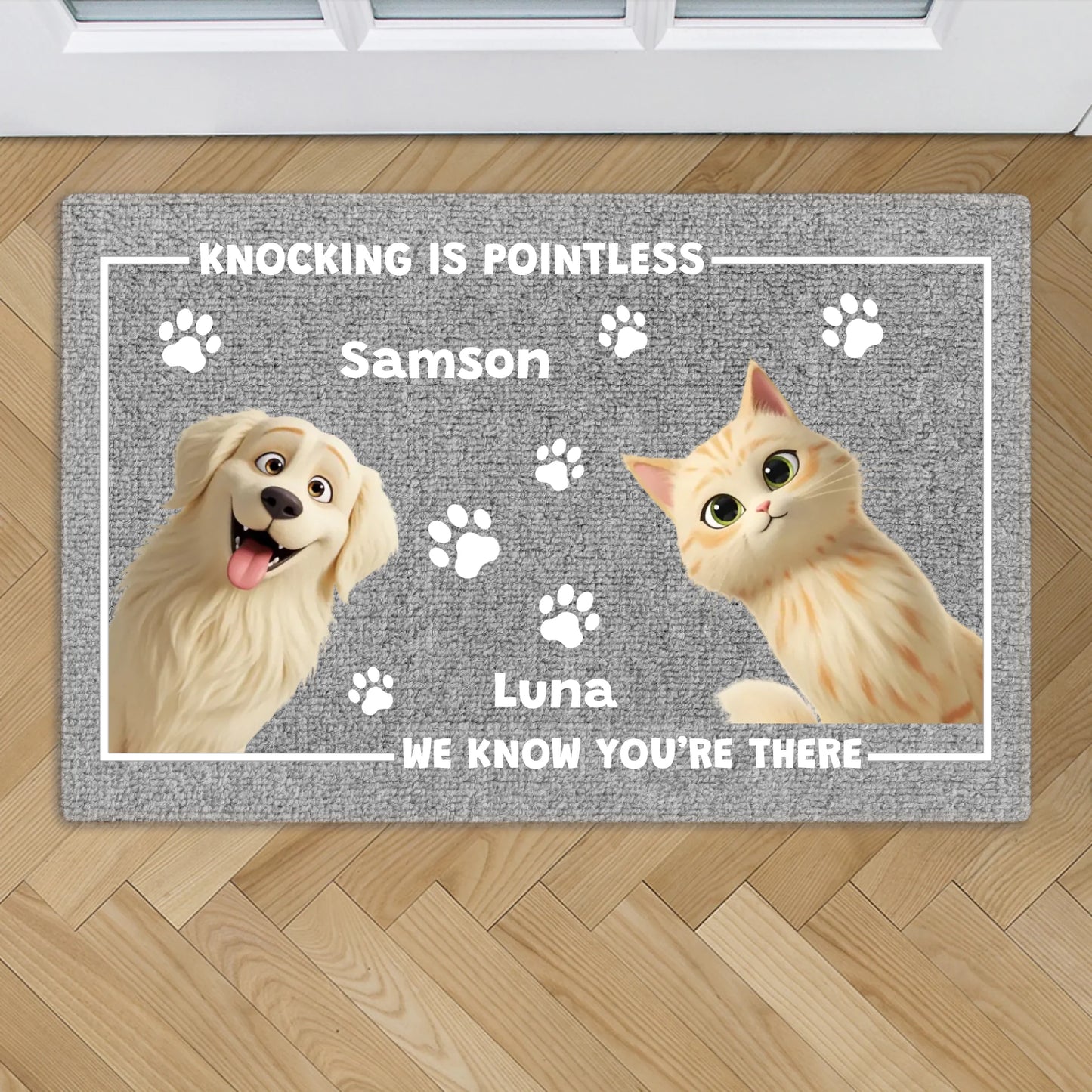 Knocking is pointless - Personalized Doormat