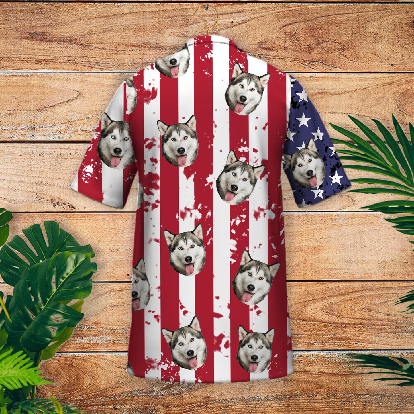 Paws & Stripes - Personalized Hawaiian Shirt
