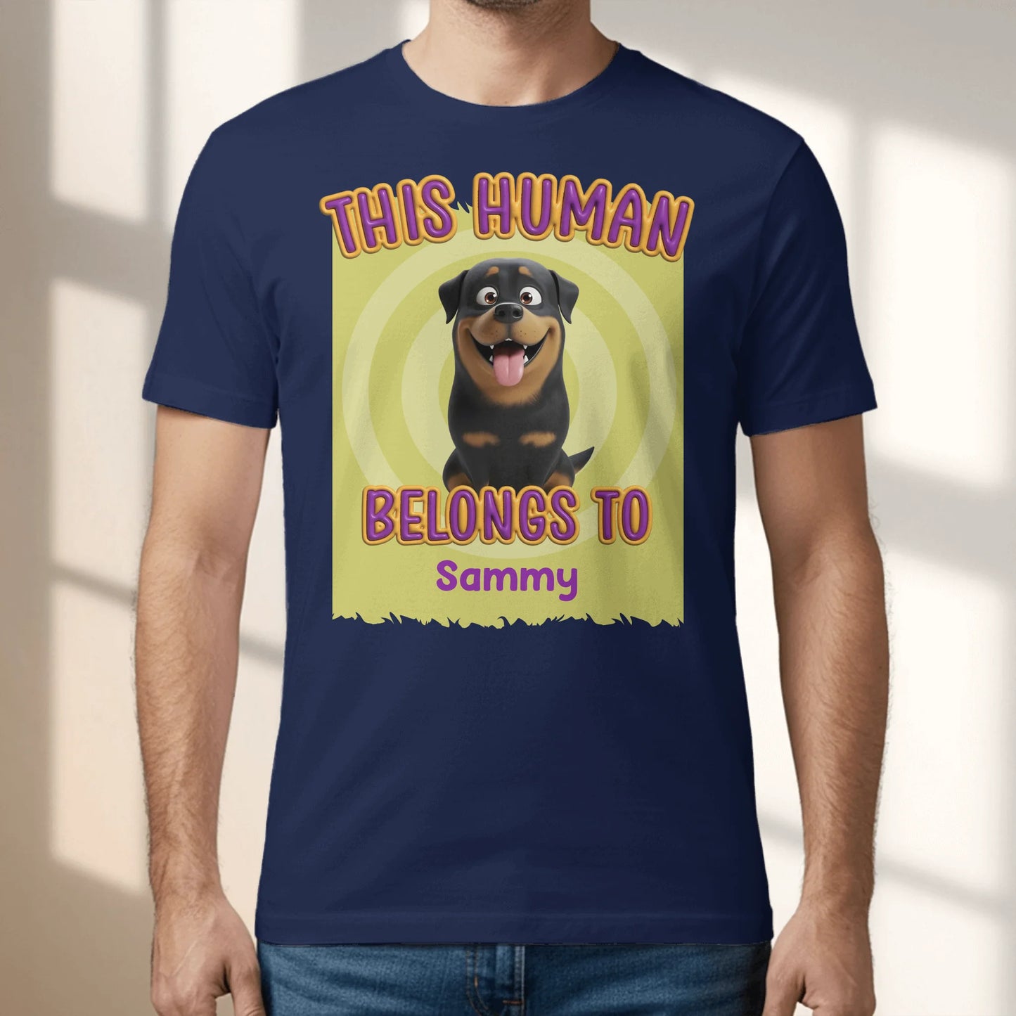 This human belongs to me - Personalized T-Shirt