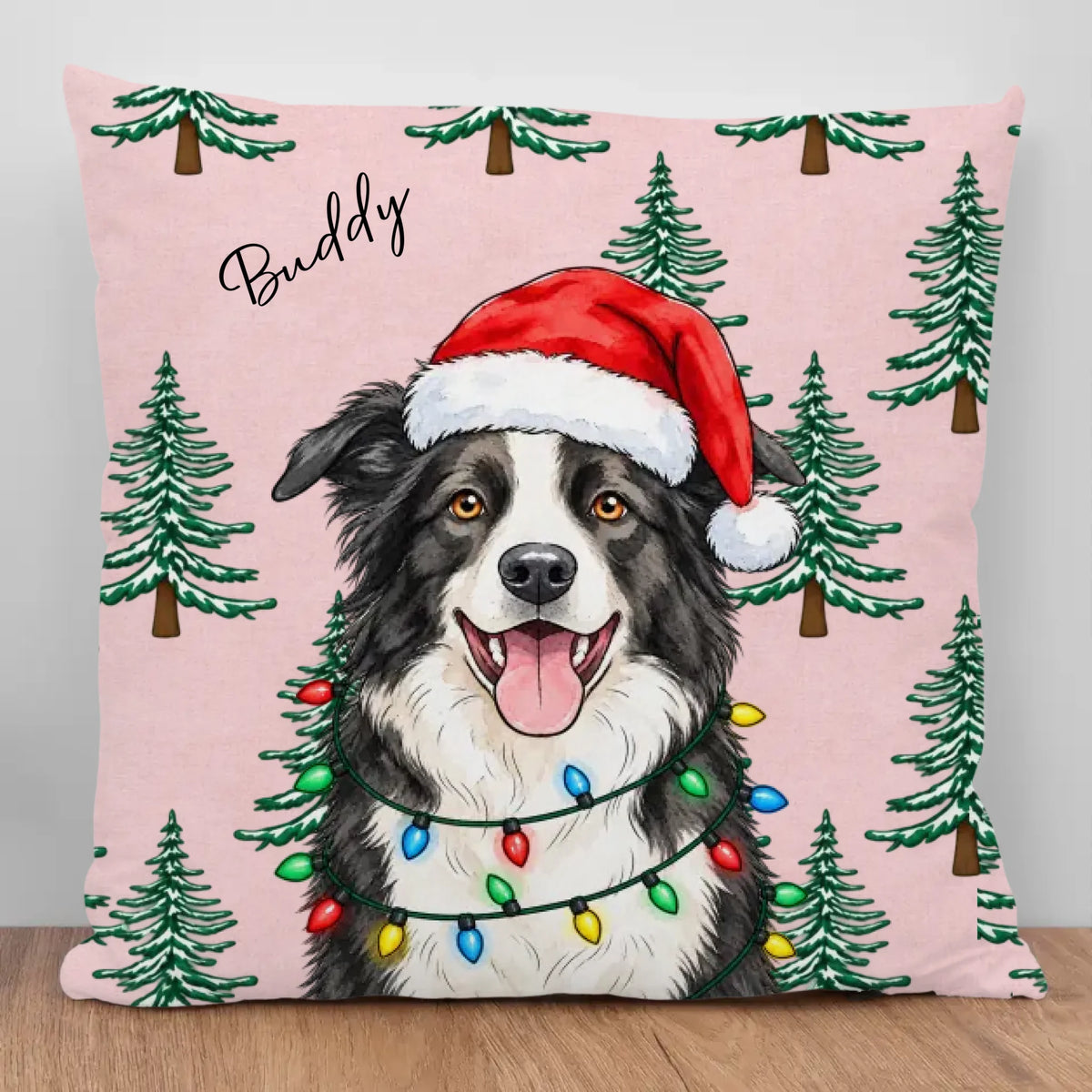 Personalized Pillow - Christmas Watercolor