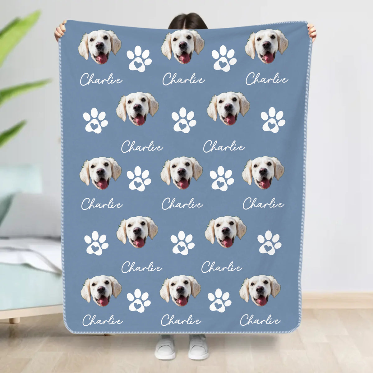 Personalized Blanket - Pet heads with Paws