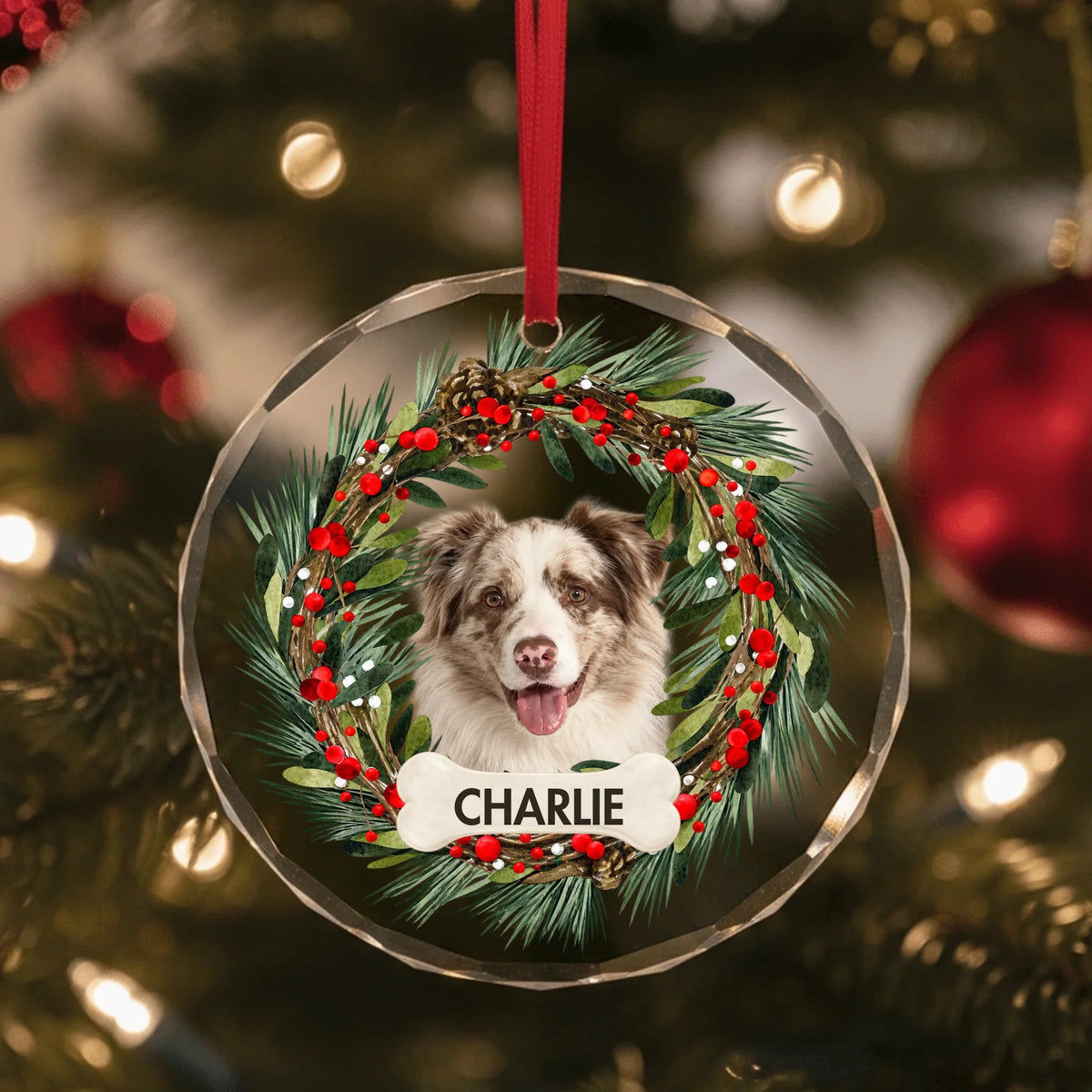 Glass Ornament US SHOP circle