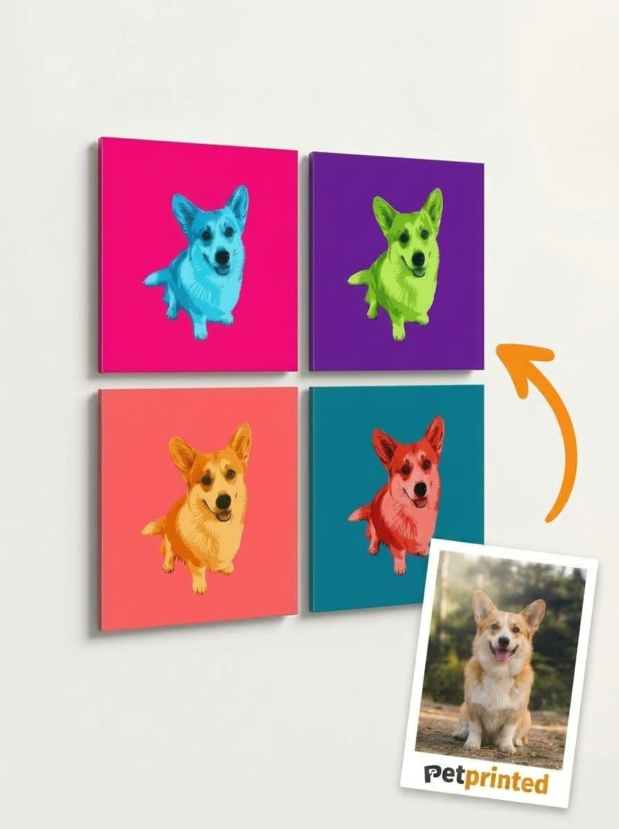 Custom Pet Photo Tiles - Set of 4