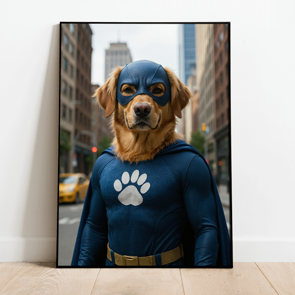 Personalized AI Poster for Dog or Cat - Superhero