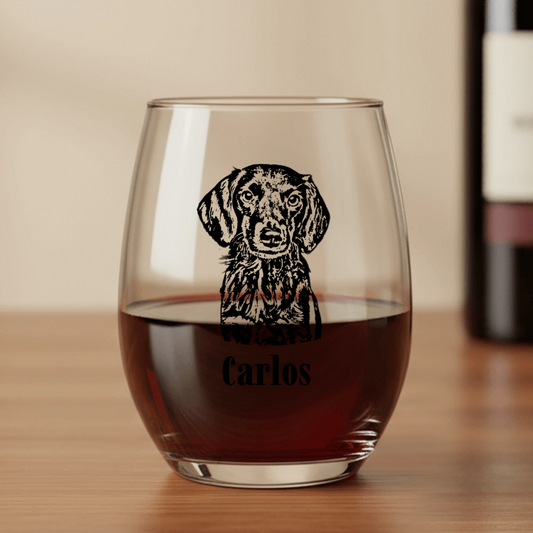 Portrait Sketch -  Personalized Wine Glass