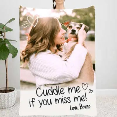 Cuddle me if you miss me - Personalized Blanket