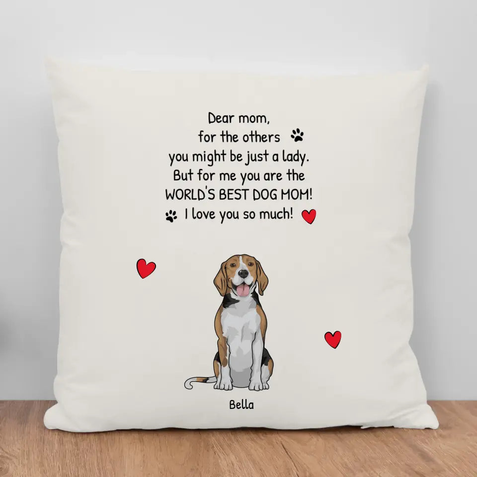 World's Best Dog Mom - Personalized Pillow