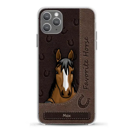 Peeking horses leather Look - Personalized Phone Case