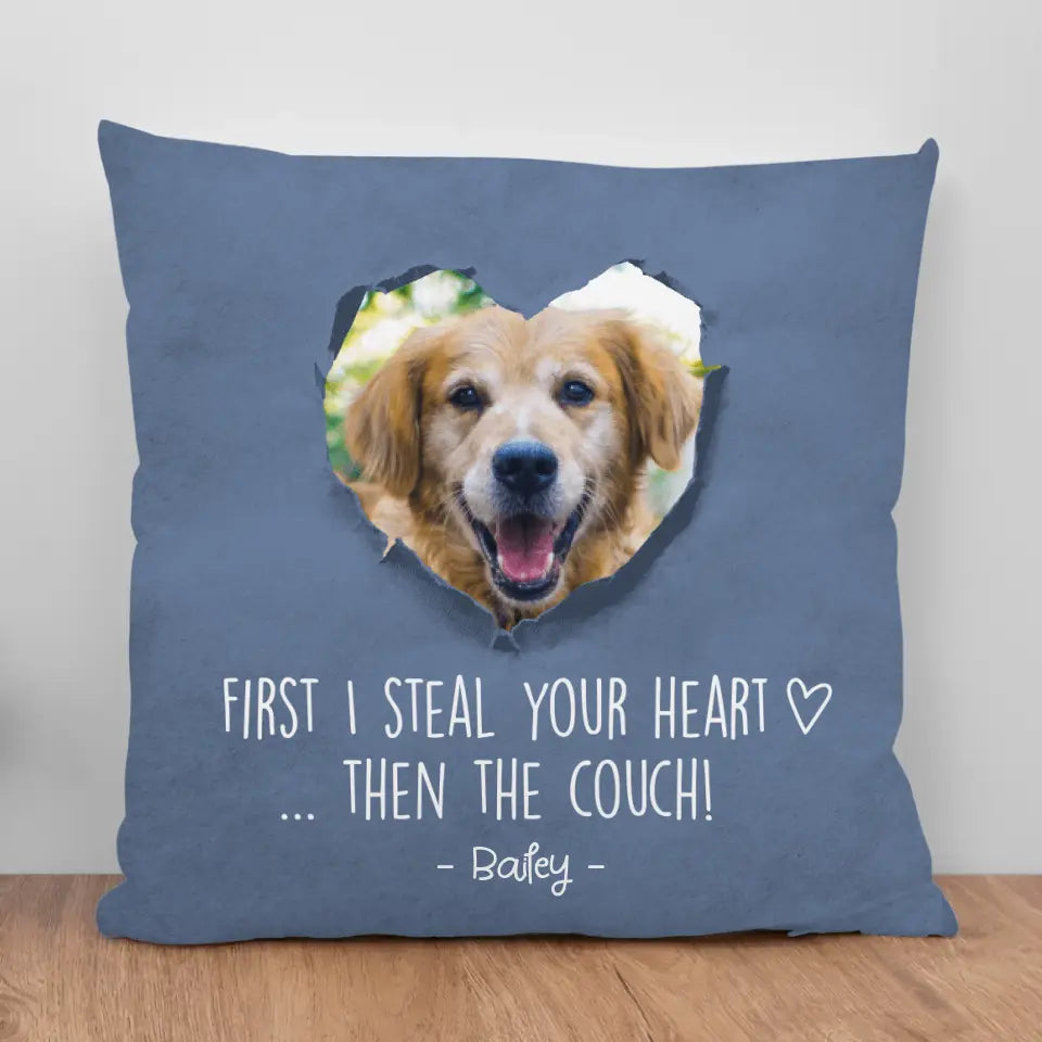 First I Steal Your Heart - Personalized Pillow