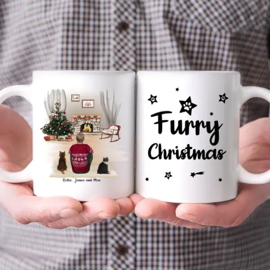 By the fireplace - Personalized Mug