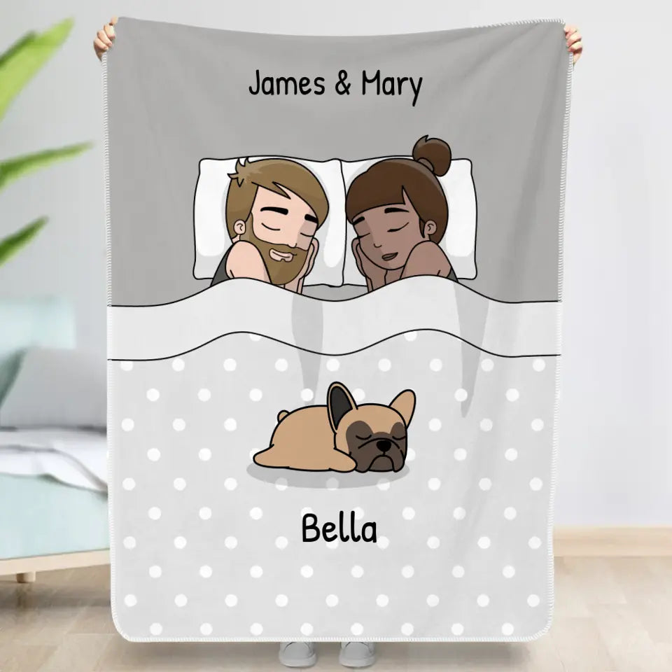 Cuddle time with pets - Personalized Blanket