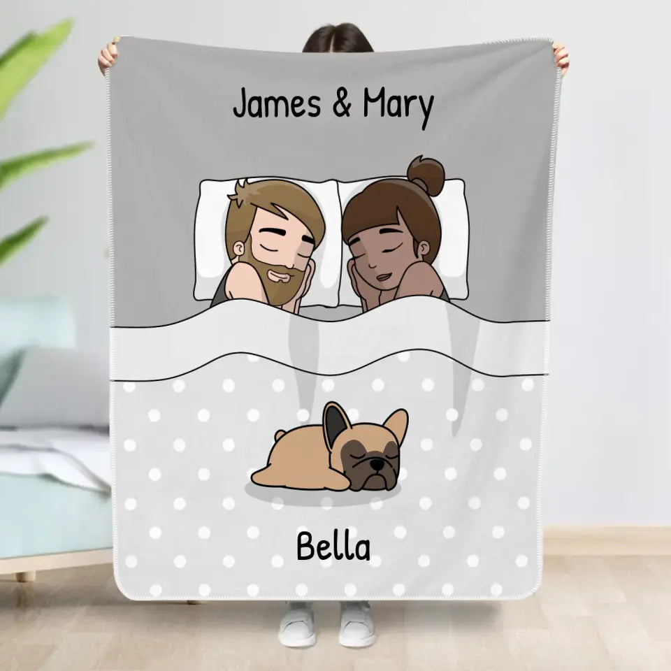 Cuddle time with pets - Personalized Blanket