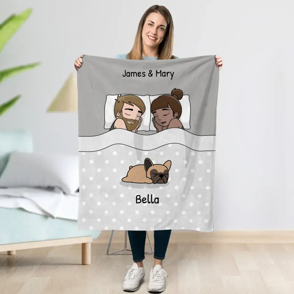 Cuddle time with pets - Personalized Blanket