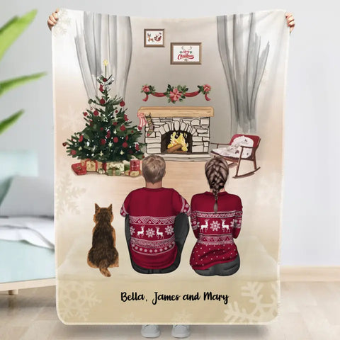 Couple by the fireplace - Personalized Blanket - Featured Image