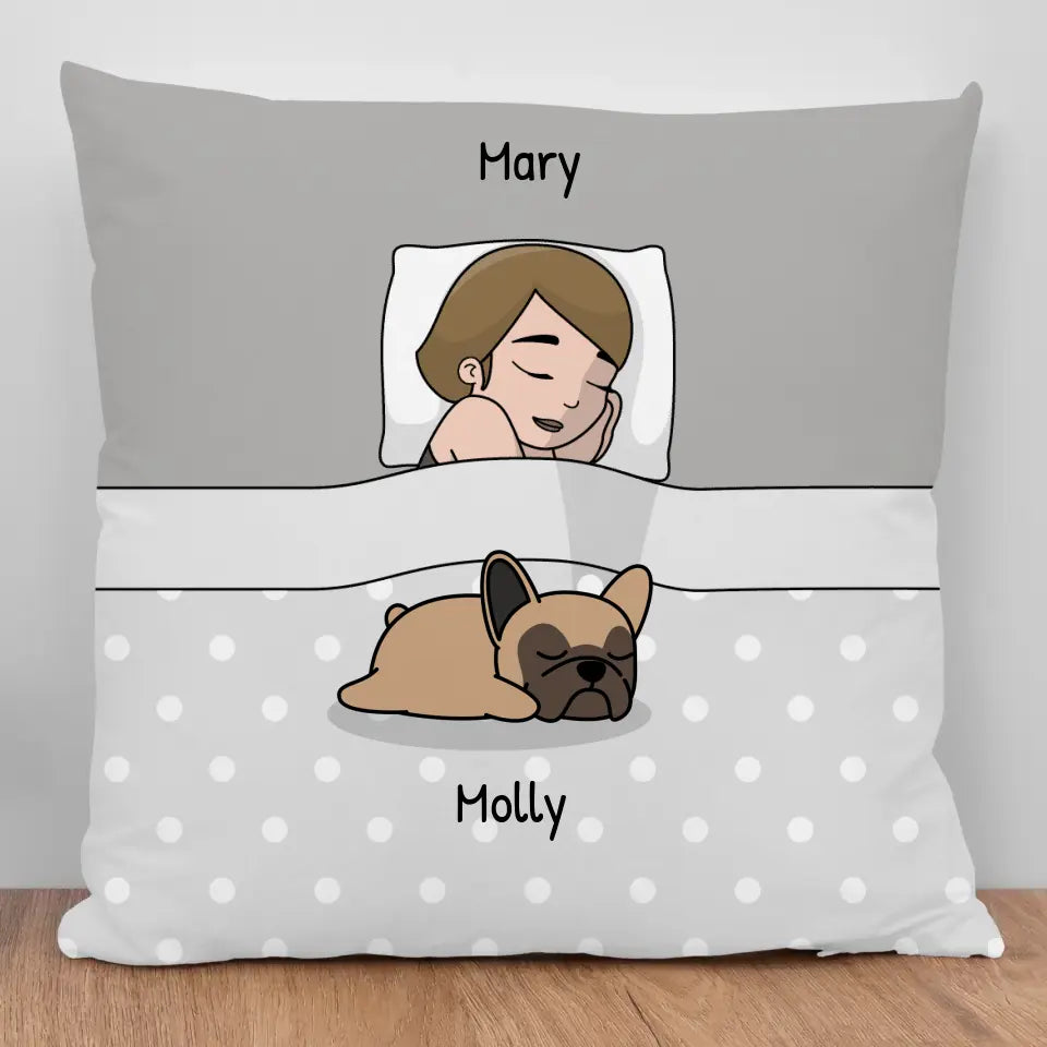 Cuddle time with pets Single - Personalized Pillow