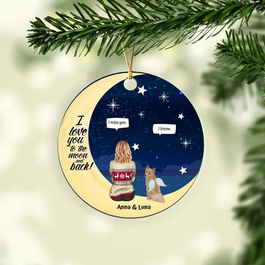 To the moon with my pet - Personalized ornament