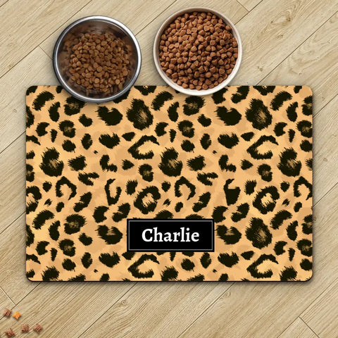 Animal print - Personalized Pet Bowl Mat - Featured Image