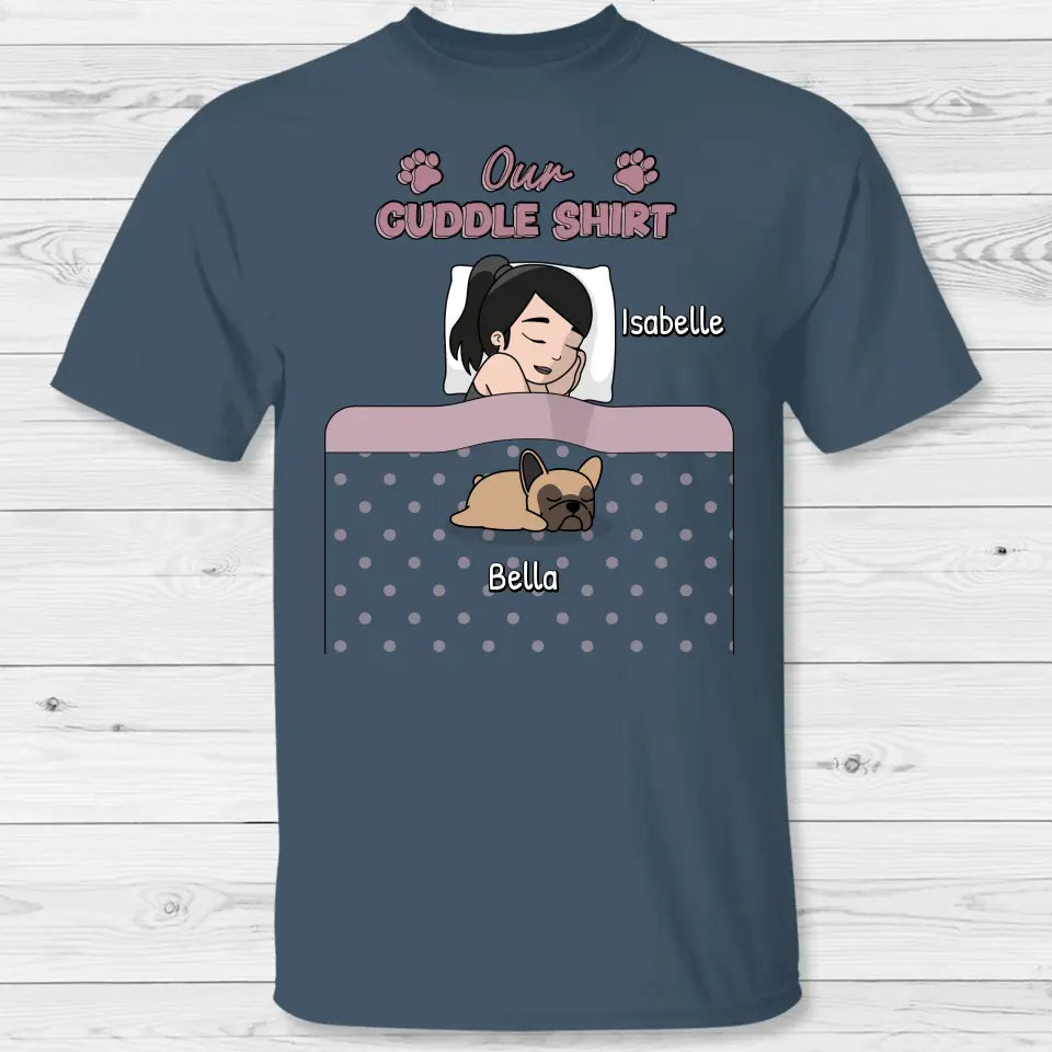 Cuddle time with pets Single - Personalized T-Shirt