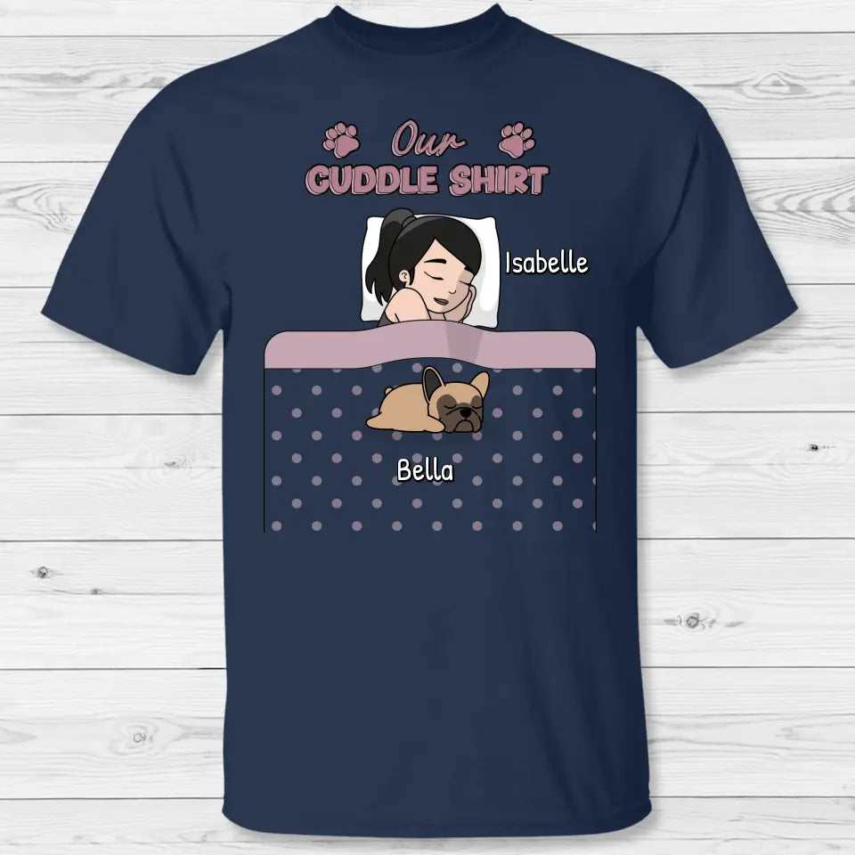 Cuddle time with pets Single - Personalized T-Shirt