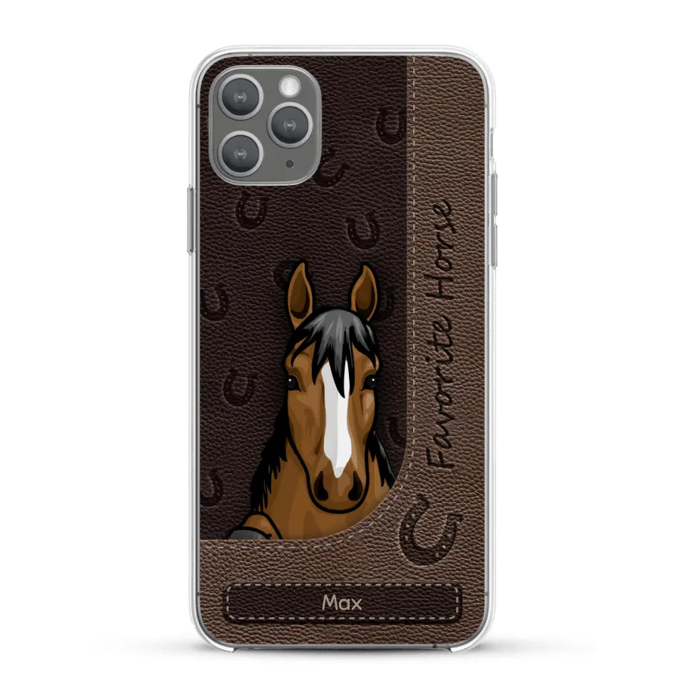 Peeking horses leather Look - Personalized Phone Case