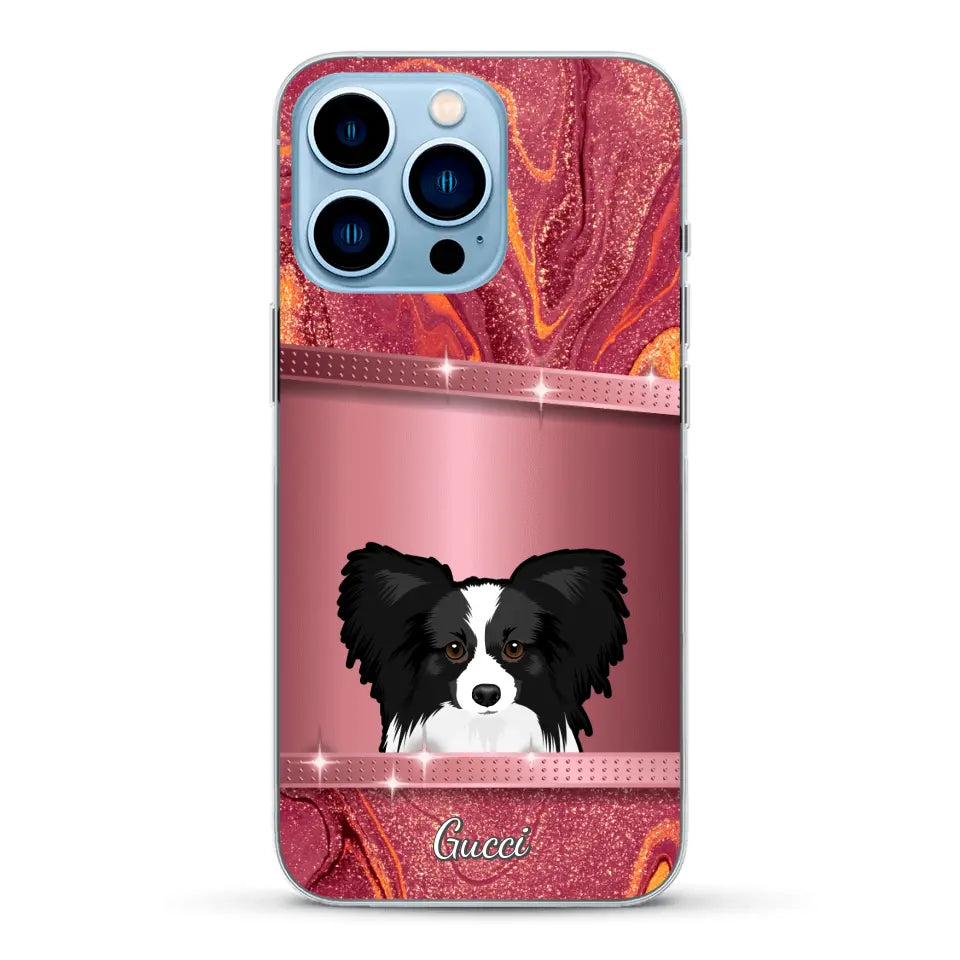 Peeking pets Glitter Look - Personalized Phone Case