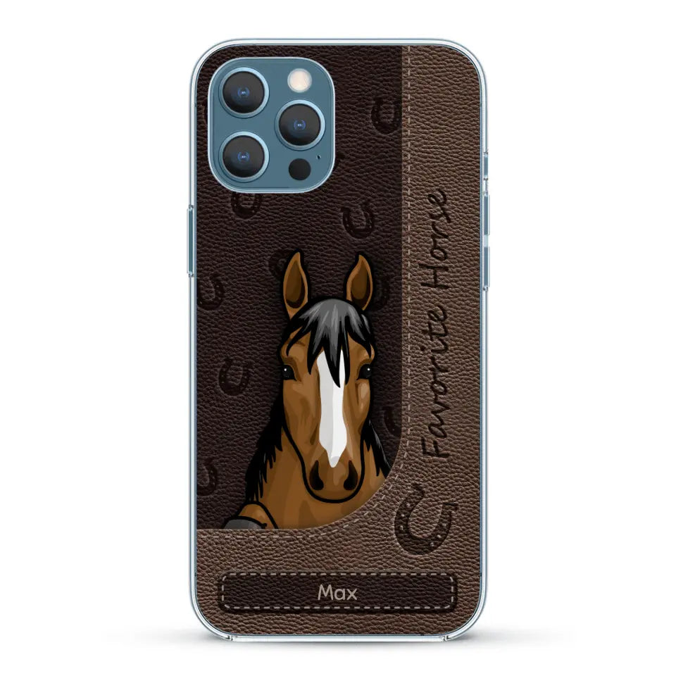 Peeking horses leather Look - Personalized Phone Case