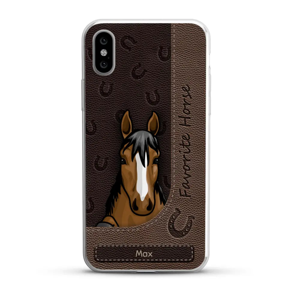 Peeking horses leather Look - Personalized Phone Case