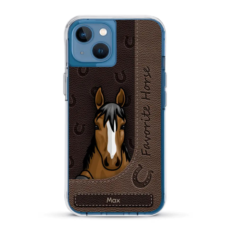 Peeking horses leather Look - Personalized Phone Case