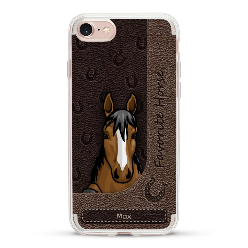 Peeking horses leather Look - Personalized Phone Case