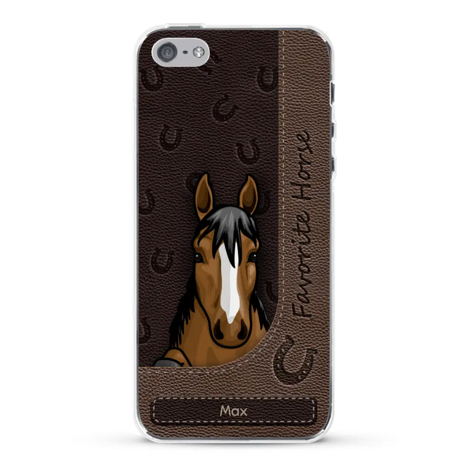 Peeking horses leather Look - Personalized Phone Case