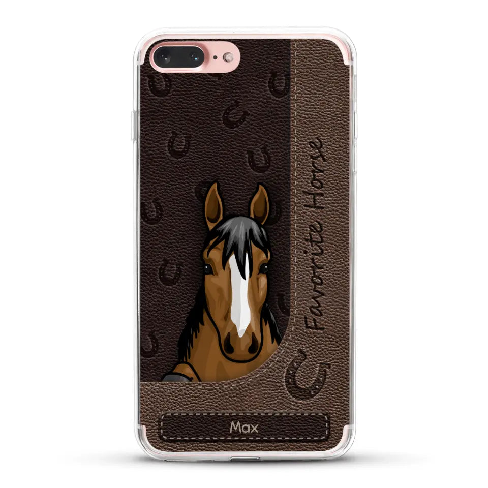 Peeking horses leather Look - Personalized Phone Case