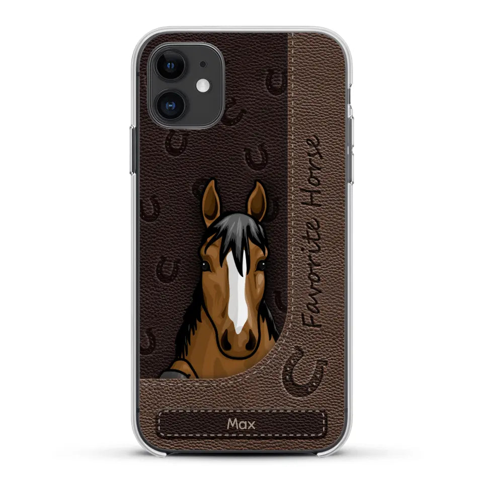 Peeking horses leather Look - Personalized Phone Case