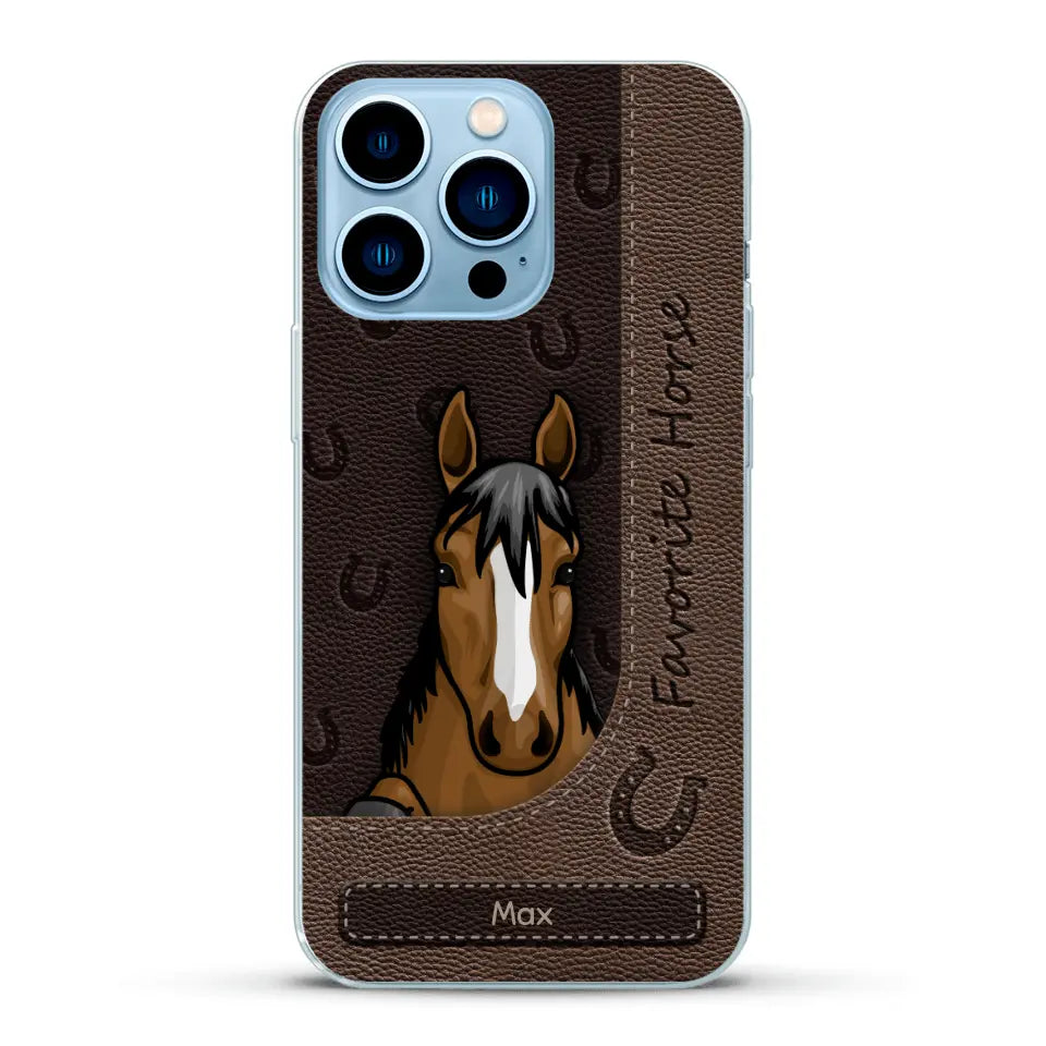 Peeking horses leather Look - Personalized Phone Case