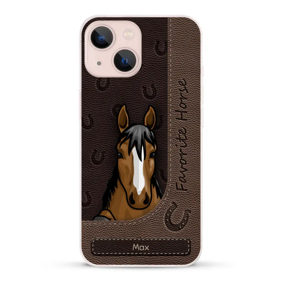 Peeking horses leather Look - Personalized Phone Case