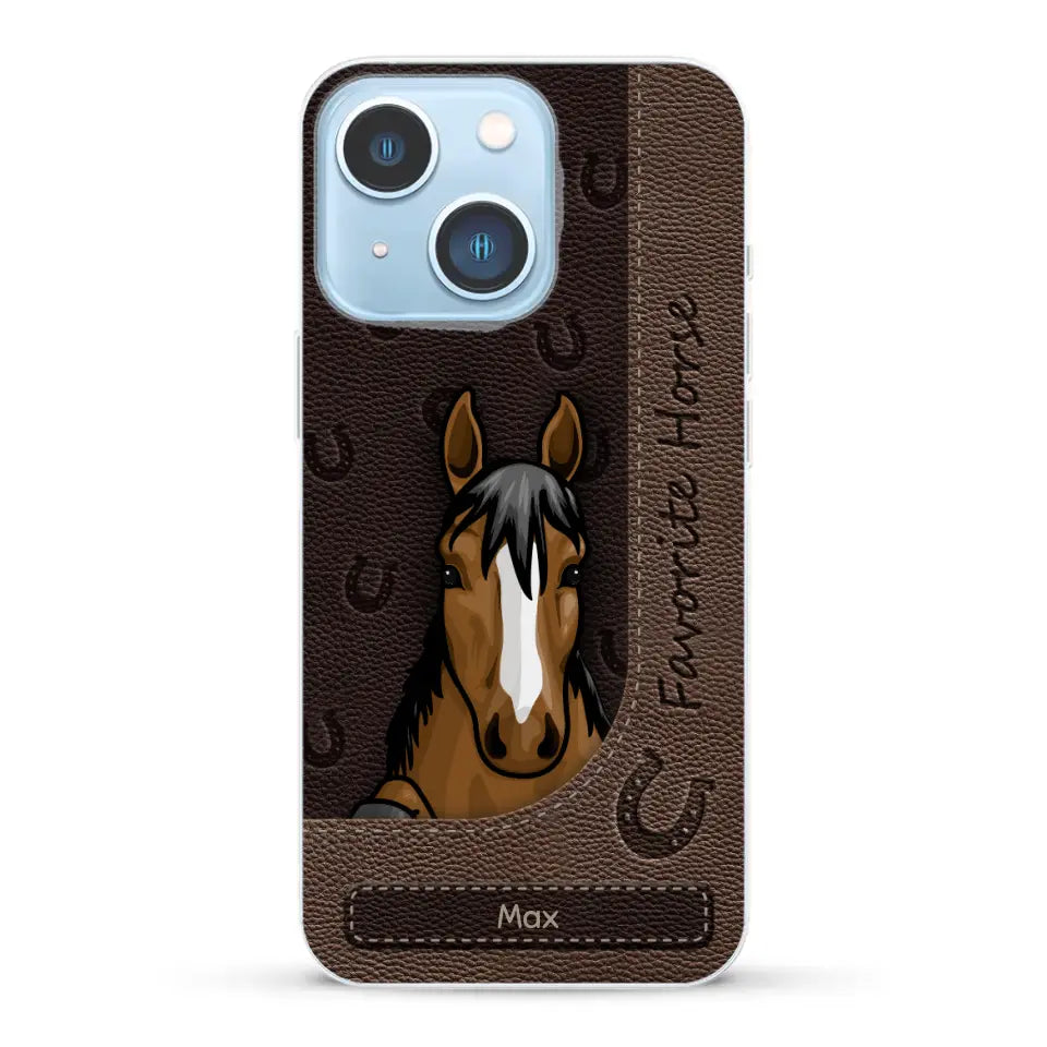 Peeking horses leather Look - Personalized Phone Case