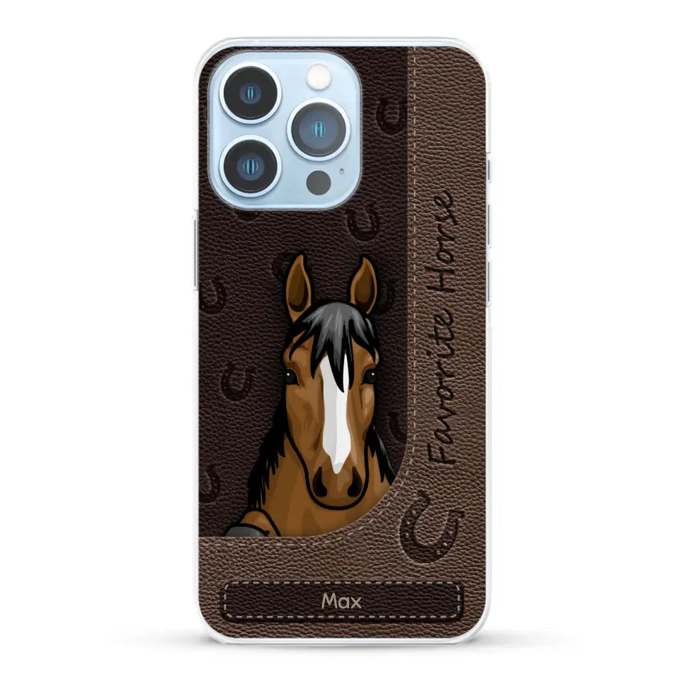 Peeking horses leather Look - Personalized Phone Case