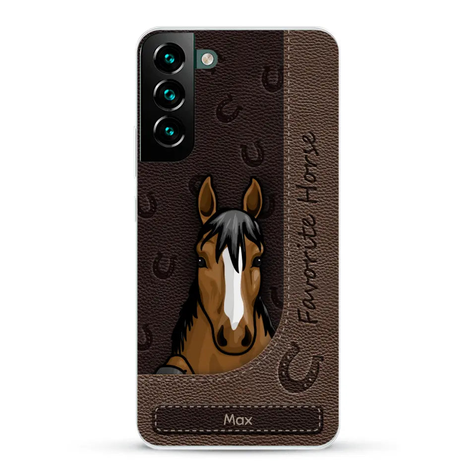 Peeking horses leather Look - Personalized Phone Case