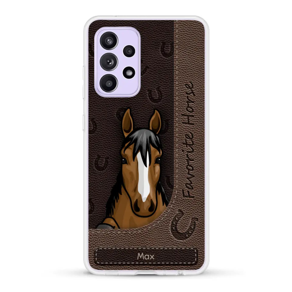 Peeking horses leather Look - Personalized Phone Case