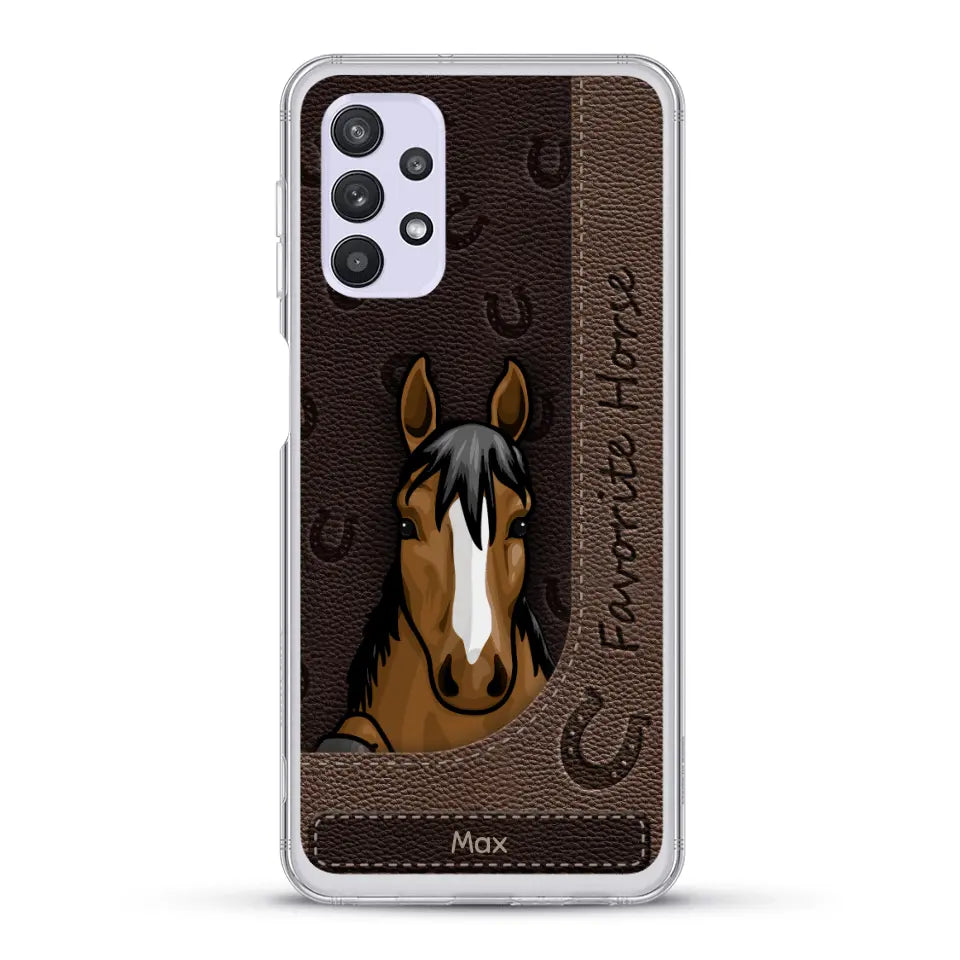 Peeking horses leather Look - Personalized Phone Case