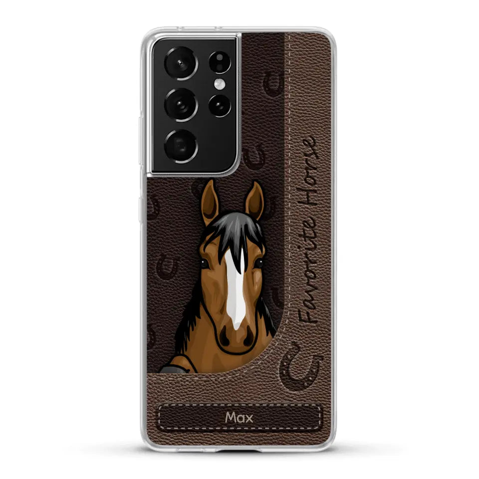 Peeking horses leather Look - Personalized Phone Case