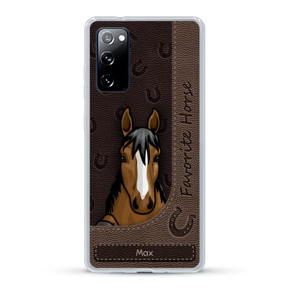 Peeking horses leather Look - Personalized Phone Case