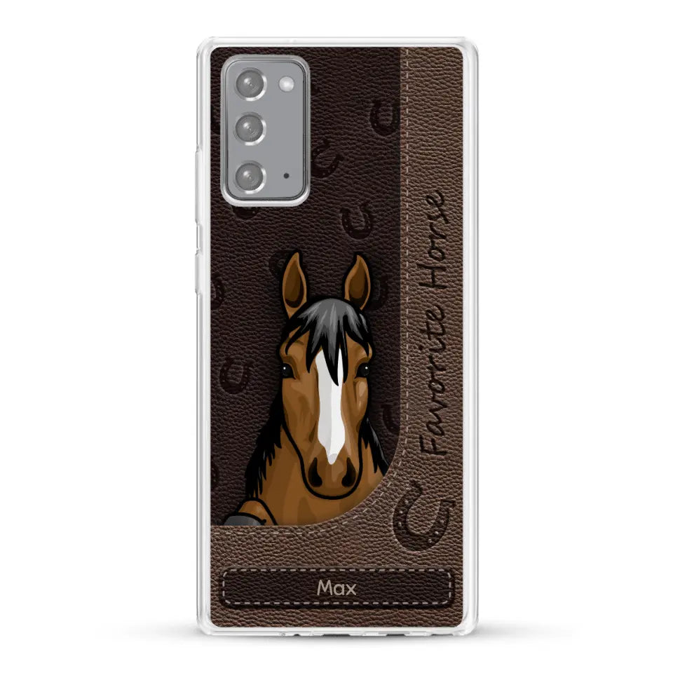 Peeking horses leather Look - Personalized Phone Case