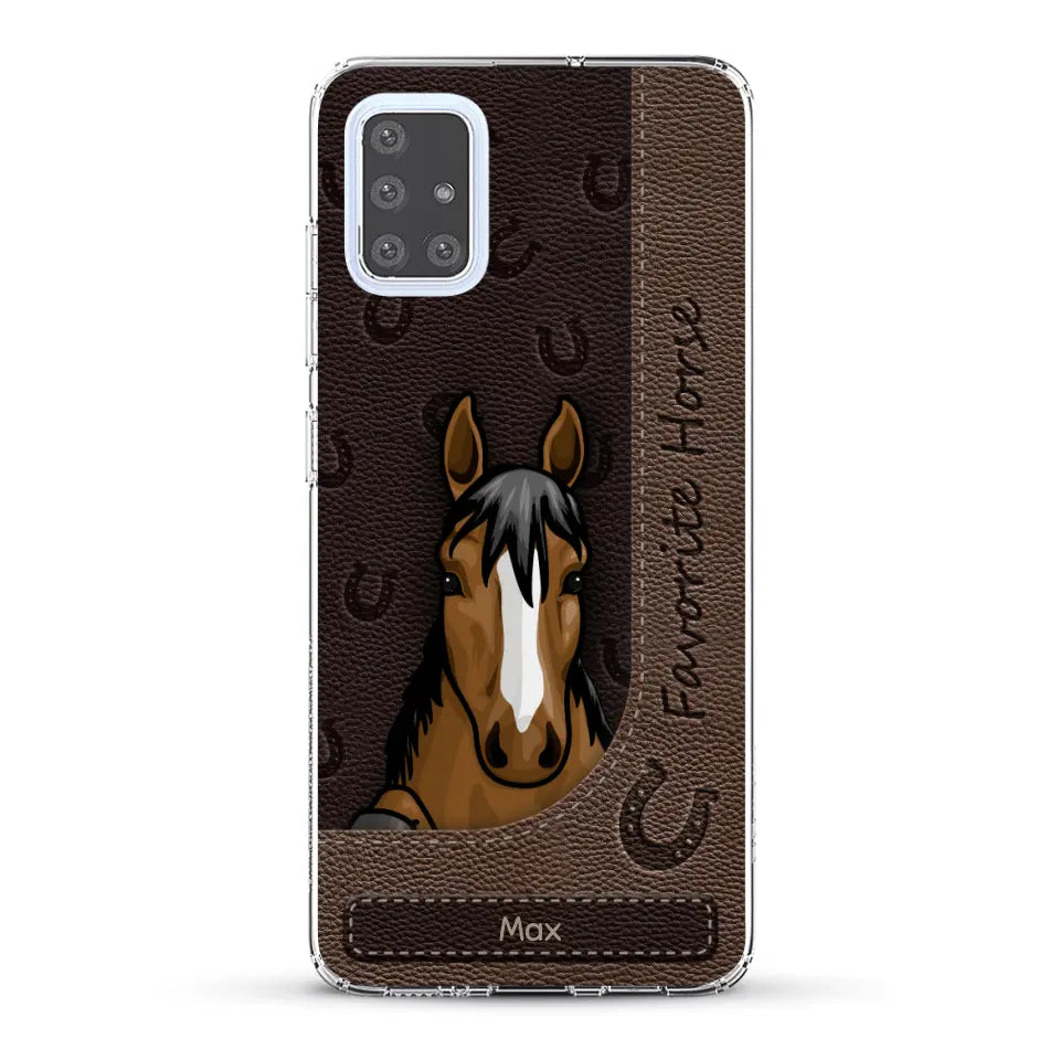 Peeking horses leather Look - Personalized Phone Case