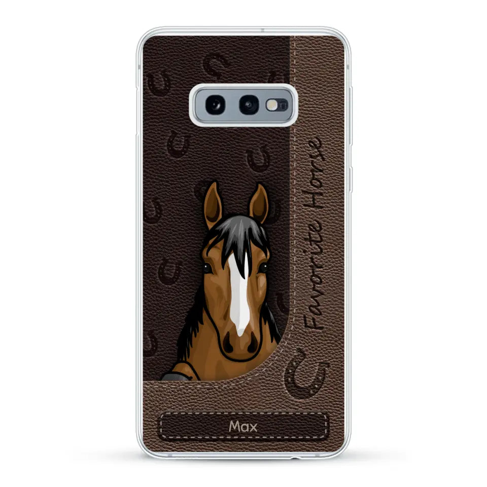 Peeking horses leather Look - Personalized Phone Case