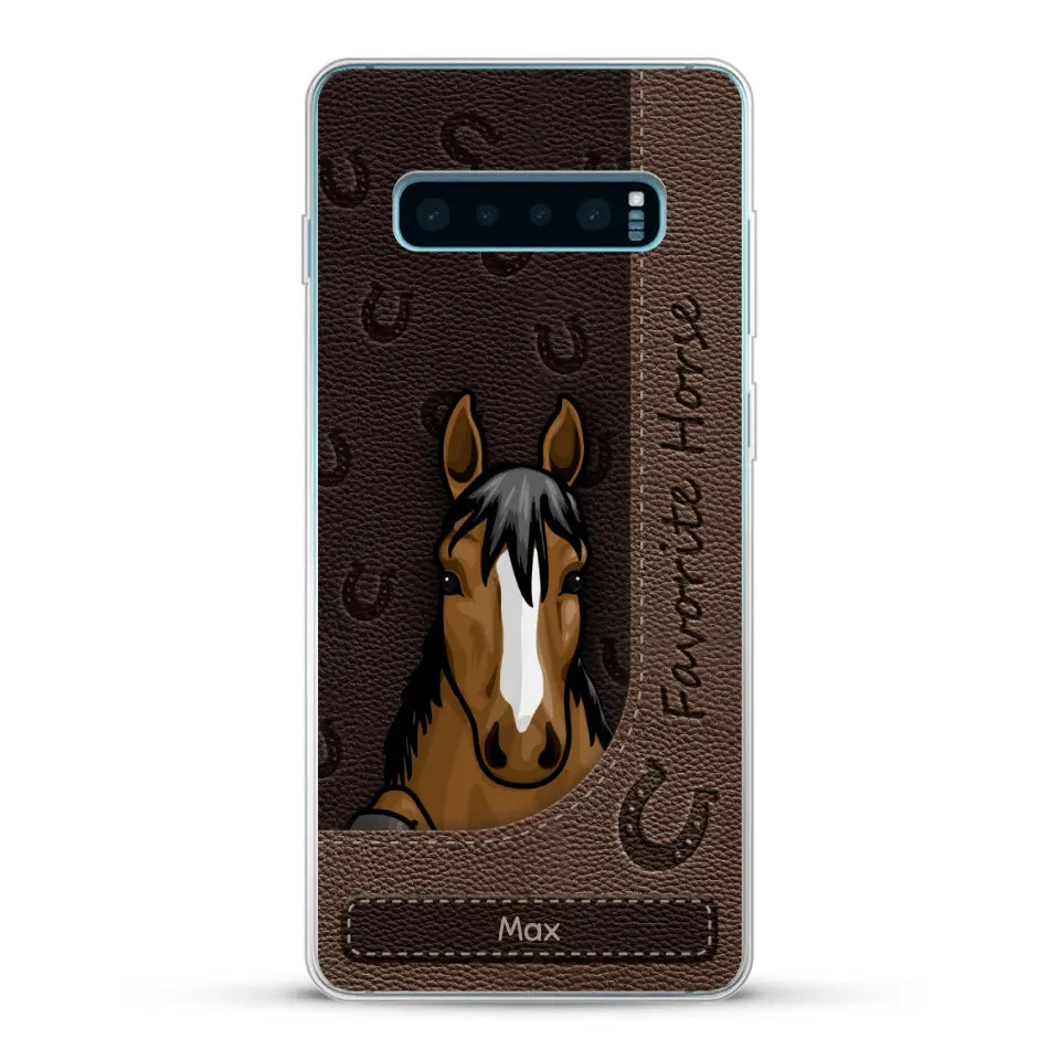 Peeking horses leather Look - Personalized Phone Case